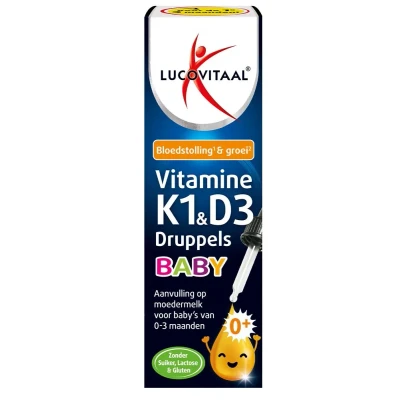 Afbeelding van Lucovitaal Voedingssupplementen Vloeibaar K1 &amp; D3 Vitamine Druppels Baby 14.5ml 145ml