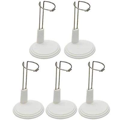 Afbeelding van POFET 5 stuks witte verstelbare poppenstandaard voor 6 8 inch Amerikaanse poppen en babypoppen displayhouder
