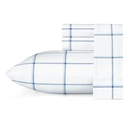 Afbeelding van Nautica Katoenen percal beddengoedset, knapperig en cool, lichtgewicht ademend, perceel blauw/wit, queensize