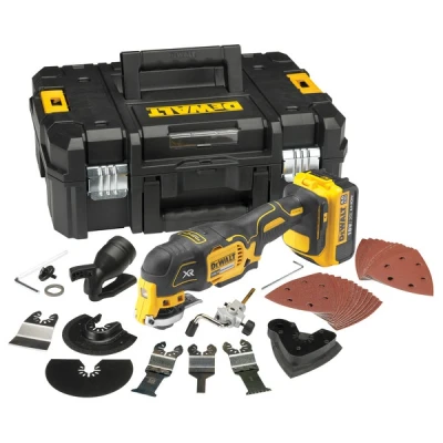 Afbeelding van DeWALT DCS355M1 18V Li Ion Accu Multitool Set (1x 4.0Ah Accu) + 35 Delige Accessoireset In Koffer Koolborstelloos