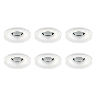 Afbeelding van Inbouwspot, Rond, Waterdicht IP65, Ø85 mm, Mat Wit, 6 Pack GU5.3 / MR16 Fitting (12V) Standaard