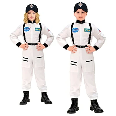 Afbeelding van Widmann Astronautenkostuum voor kinderen, ruimtepak, ruimtereizigers, themafeest, carnaval
