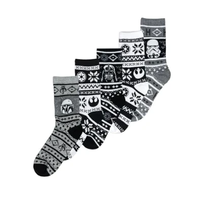 Afbeelding van United Labels Star Wars sokken voor heren, zwart wit, sneakerkousen 40 45 (verpakking van 5 stuks), Meerkleurig, EU