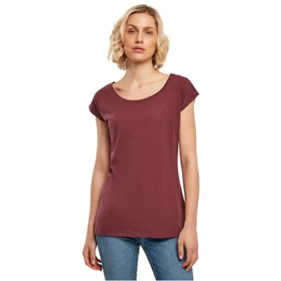 Afbeelding van Build Your Brand Dames T shirt met brede hals, rood (cherry), 4XL