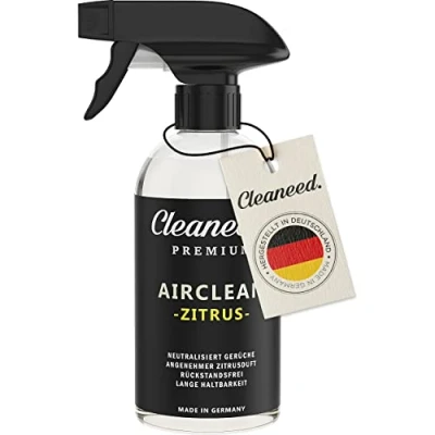 Afbeelding van Cleaneed Premium Airclean Citrus Made in Germany rookgeurverwijderaar, nieuwe autogeur neutraliseert onaangename geuren, aangename citrusgeur, lange houdbaarheid