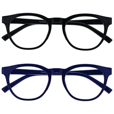 Afbeelding van Opulize Blu 2 Stuks Blauw Licht Blokkeert Bril Zwart Computer Gamen Ontspiegeld Mannen Vrouwen BB5 13 +0,00