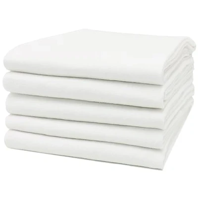 Afbeelding van ZOLLNER set van 5 flanellen luiers spuwdoeken, katoen, 80x80 cm, wit
