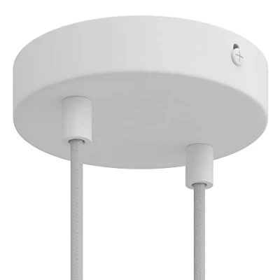 Afbeelding van creative cables Cilinderrozet van metaal met 2 gaten cilindrisch, mat wit