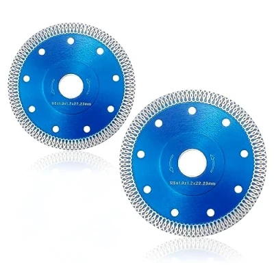 Afbeelding van Tegel snijden schijven super dun 1 mm diamant zaagblad, 115/125 snijschijf voor haakse slijper, keramiek, porselein, tegels, graniet metaal (blauw)
