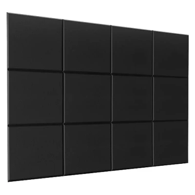 Afbeelding van akoestisch paneel Soundsbay 12 stuks 35x30x1 cm geluidsisolatiepanelen Akoestische panelen met transparante dubbelzijdige kleefband muur voor studio, podcast, opnamestudio