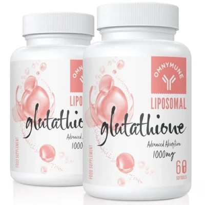 Afbeelding van Liposomaal Glutathione Supplement 1000mg, Gereduceerde Softgels met Vitamine C, Glutenvrij, Non GMO en Betere Absorptie, 120 Capsules (Pak van 2)
