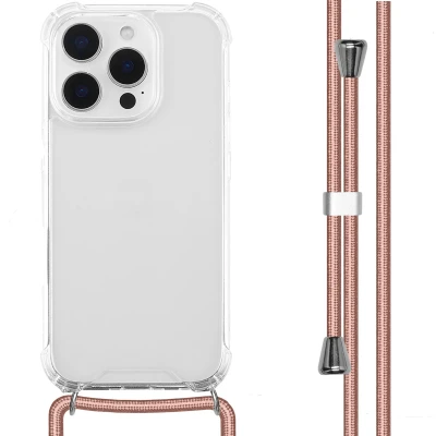 Afbeelding van imoshion Hoesje Geschikt voor iPhone 16 Pro met koord Backcover Rosé Goud