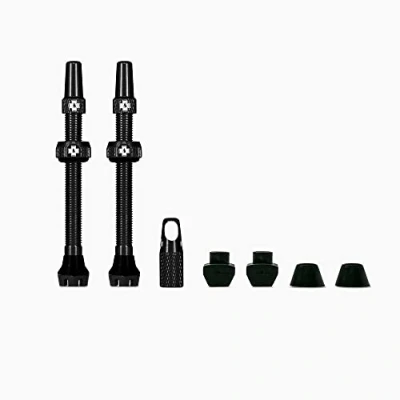 Afbeelding van Muc Off 1051 Zwarte Tubeless Presta Kleppen, 44mm Premium Geen Lek Fietsventielen Met Geïntegreerd Valve Core Removal Tool