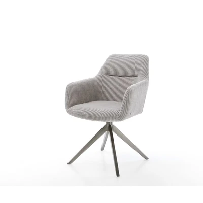 Afbeelding van DELIFE Draaistoel Pejo Flex koord zilver grijs kruisframe breed grafiet 360 draaibaar rocker functie pocketveer kern