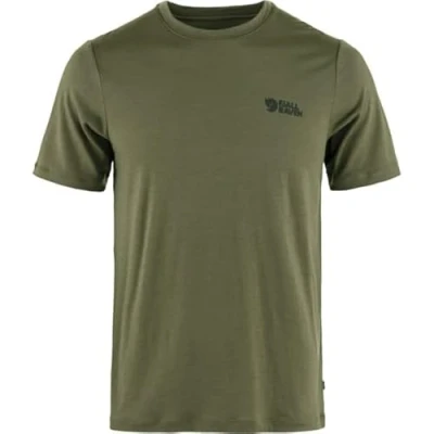 Afbeelding van Fjällräven Abisko Wool Logo SS Men Outdoorshirt Heren Laurel green Maat M