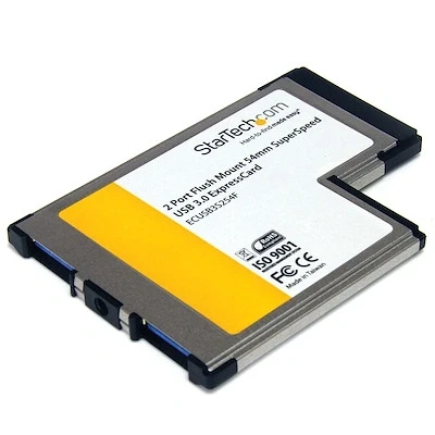 Afbeelding van StarTech.com 2 poorts verzonken gemonteerde ExpressCard 54 mm SuperSpeed USB 3.0 kaartadapter met UA