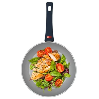 Afbeelding van Progress BW10824EU7 Thermo Handle Collection 24 cm Frying Pan, Non Stick, For All Hob Types, Induction, Gas, Electric, Colour Change Indicates Temperature Pre Heating, Forged Aluminium