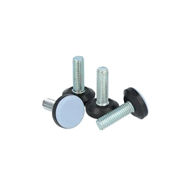 Afbeelding van GLEITGUT 4 x teflon glijders met schroefdraad M6 glijvlak 28 mm PTFE meubelglijders stoelglijders meubelvoet stelschroeven