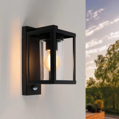 Afbeelding van Ledvion Wandlamp Vierkant met Senor Zwart, IP44, E27, Zwarte Buiten, LED Wand lamp, Buitenlamp