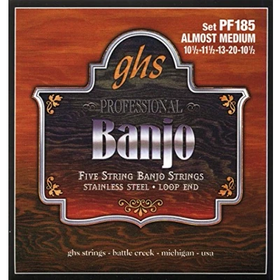 Afbeelding van GHS BANJO RVS String Set 5 PF185 Bijna Medium