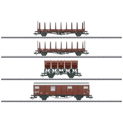 Afbeelding van Märklin 46662 H0 4 delige set zelflossende wagens van de DB
