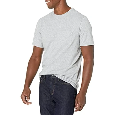 Afbeelding van Amazon Essentials Heren Regular Fit T shirt met korte mouwen en ronde hals, 2 stuks, grijs gemêleerd, XS