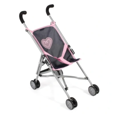 Afbeelding van Bayer Chic 2000 Poppenbuggy Roma, poppenwagen, mini buggy, 50 x 29 57 cm, melange grijs navy