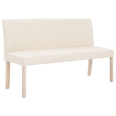 Afbeelding van vidaXL Bankje 139,5 cm polyester crÃ ̈me