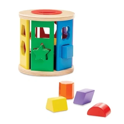 Afbeelding van Melissa &amp; Doug Ronde vormenstoof Rollen en sorteren Klassiek houten speelgoed