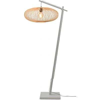 Afbeelding van Good&amp;Mojo Vloerlamp Cango Bamboe Ellips Large Wit Naturel 36x60x176cm