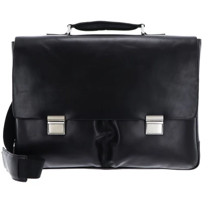 Afbeelding van LEONHARD HEYDEN Leren Afzonderlijke gevallen Business tas met laptopvak Chicago Briefcase 2 Compartments Black Zwart