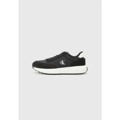 Afbeelding van Calvin Klein Jeans Athleisure Runner Sneakers laag, Heren, Maat: 45, Black/bright white Leer en textiel