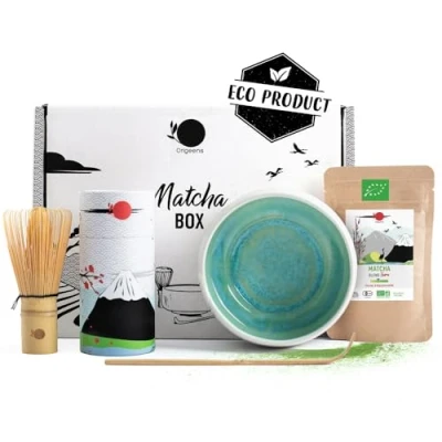 Afbeelding van ORIGEENS Matcha set met garde, keramische kom, biologische Japanse thee kom handgemaakt in Portugal tea