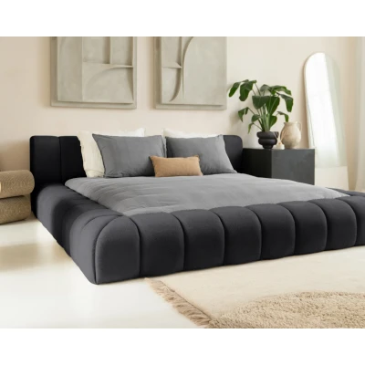 Afbeelding van Trendy zweef ledikant bed in Antraciet boucle stof Exclusief bij Y not 180x200 cm(zonder matras)*