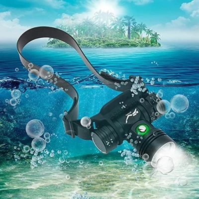Afbeelding van 100000 Lumen Duiken Hoofd Torch LED Koplamp, Super Heldere IPX8 Waterdichte Duik Zwemmen Onderzeeër 3 Verlichtingsmodi Onderwater Veiligheid Licht met Oplaadbare Batterij
