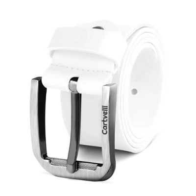 Afbeelding van Cartvelli Premium leren riem heren Made in Germany met geschenkdoos echt lederen 40 mm wit, sneeuwwit, 105