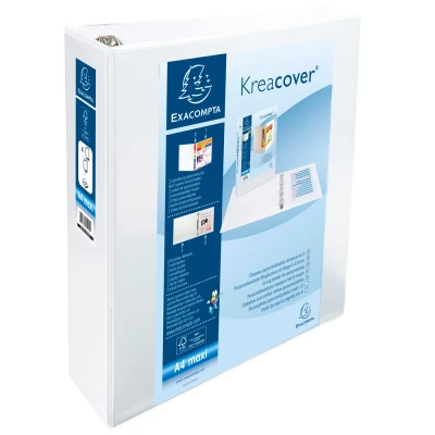 Afbeelding van Ringmap Pp Personaliseerbaar Kreacover 4D Ringen 60mm A4 Maxi Wit