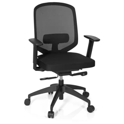 Afbeelding van Bureaustoel Verstelbare Armleuning Stof/Netstof Zwart Ergonomisch
