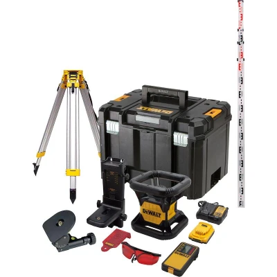 Afbeelding van DeWalt DCE074D1R SET 18V XR Volautomatische roterende laser (Indoor) rode + statief en meetlat