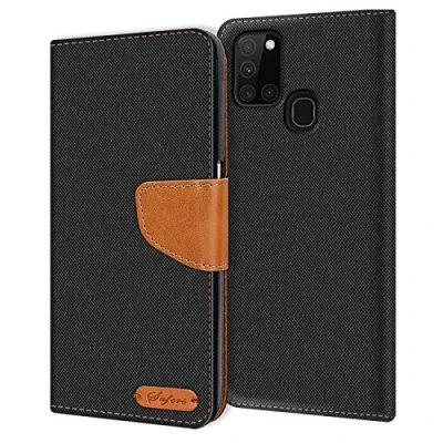 Afbeelding van Verco Hoesje voor Samsung Galaxy A21s Book Case, Wallet Flip Case compatibel met Telefoonhoes Kaarthouders slots, Zwart