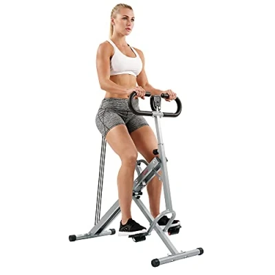 Afbeelding van Sunny Health &amp; Fitness Nr. 077 Squat Assist Row N Ride kniebuigingen, roei en fietshhometrainer voor kniebuig zittraining inclusief trainingsvideo&#039;s, ergometer, hometrainer, fitnessapparaat