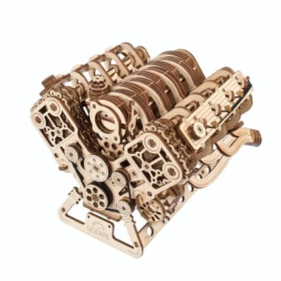 Afbeelding van UGEARS V8 Motor Model Kit Geavanceerde 3D Houten Puzzels voor Volwassenen Doe Het Zelf Kits Cadeaus Ingenieurs Puzzel Verjaardagen, Kerstmis 776 Stuks