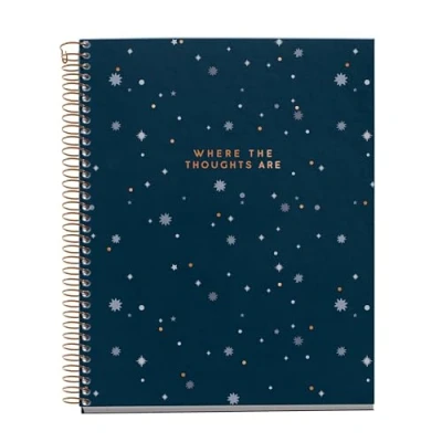 Afbeelding van Miquelrius Notebook A5 (148 x 210 mm), liggend gelinieerd 7 mm, 120 vellen 70 g/m², kartonnen omslag met gouden details, 4 gekleurde strepen, koperen spiraal, collectie Midnight Secrets
