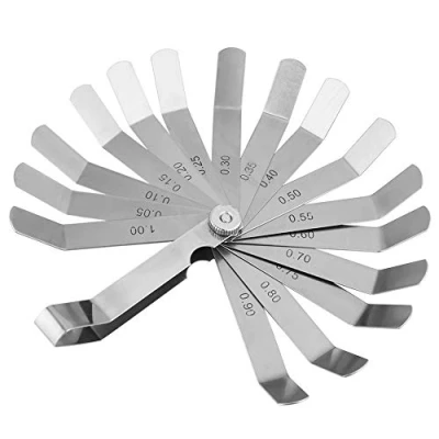 Afbeelding van voelermaat, roestvrij, stevig, duurzaam, roestvrij staal, gebogen, liniaal, lasinspectie instrument, 0,05 1,00 mm