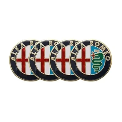 Afbeelding van 4 Stuks Naafkappen voor Alfa Romeo 50mm, Auto Wieldop Sticker Wieldoppen Velgen Badge Wielnaafdoppen Logo Embleem Accessoires