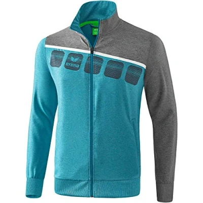 Afbeelding van Erima 5 C presentatiejack oriental blue melange/grey melange/wit