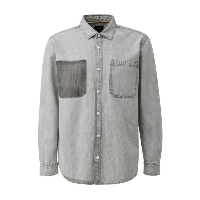 Afbeelding van QS Regular FIT Overhemd, Heren, Maat: Large, Grau