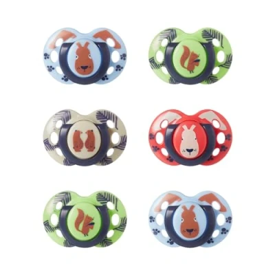 Afbeelding van Tommee Tippee Fun Style spenen, symmetrisch orthodontisch ontwerp, BPA vrij silicone, 18 36 m, verpakking van 6 stuks