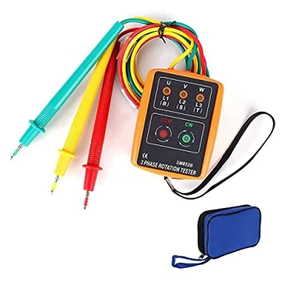 Afbeelding van RUIZHI Fasetester draaiveldmeetapparaat AC60V 600V, voorzien van krokodillenklemmen en zoemertesterdisplay