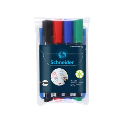Afbeelding van Schneider whiteboardmarker Maxx 293 beitelpunt 4 stuks assorti S 129394